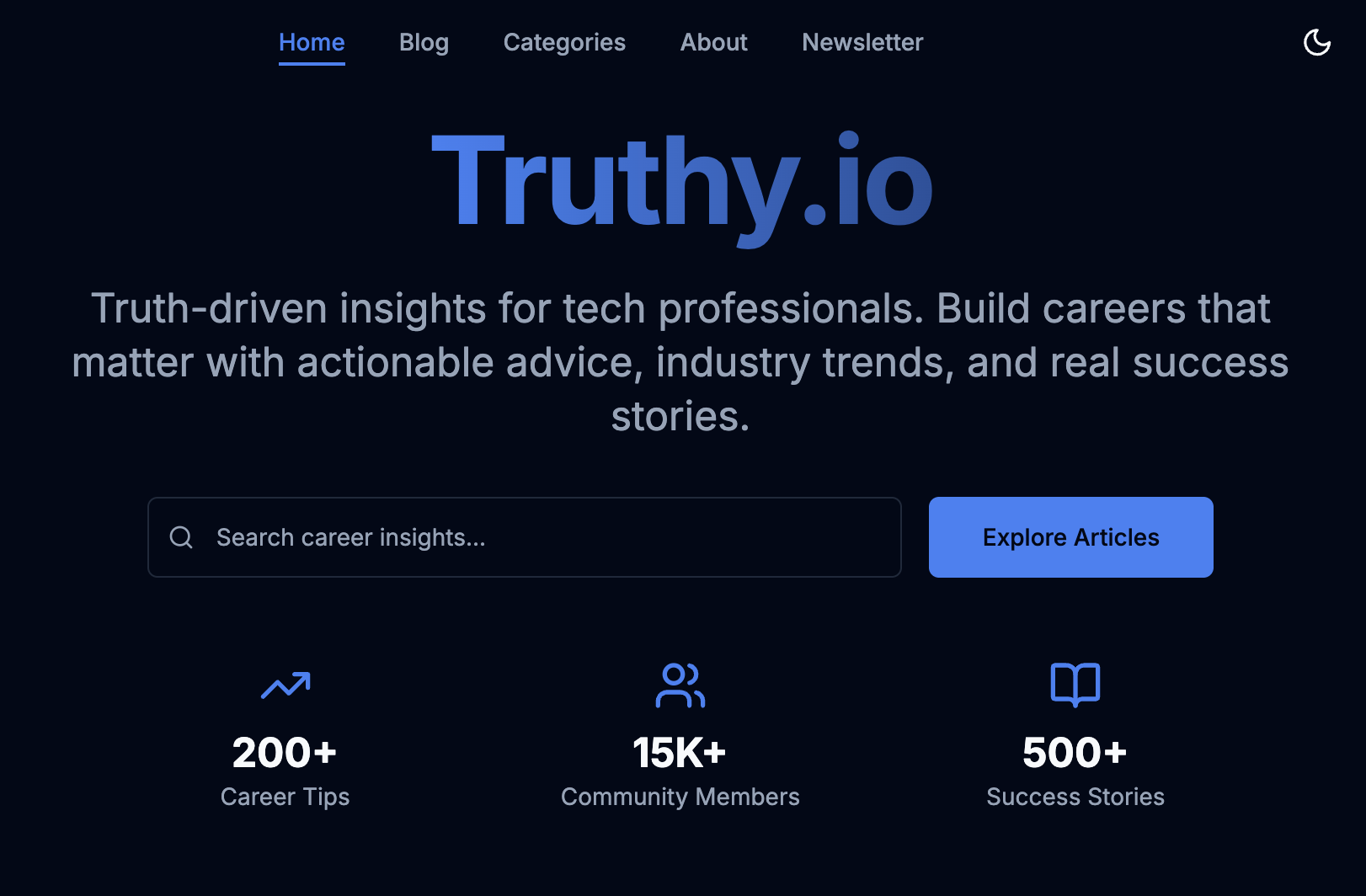 Truthy Blog Site screenshot